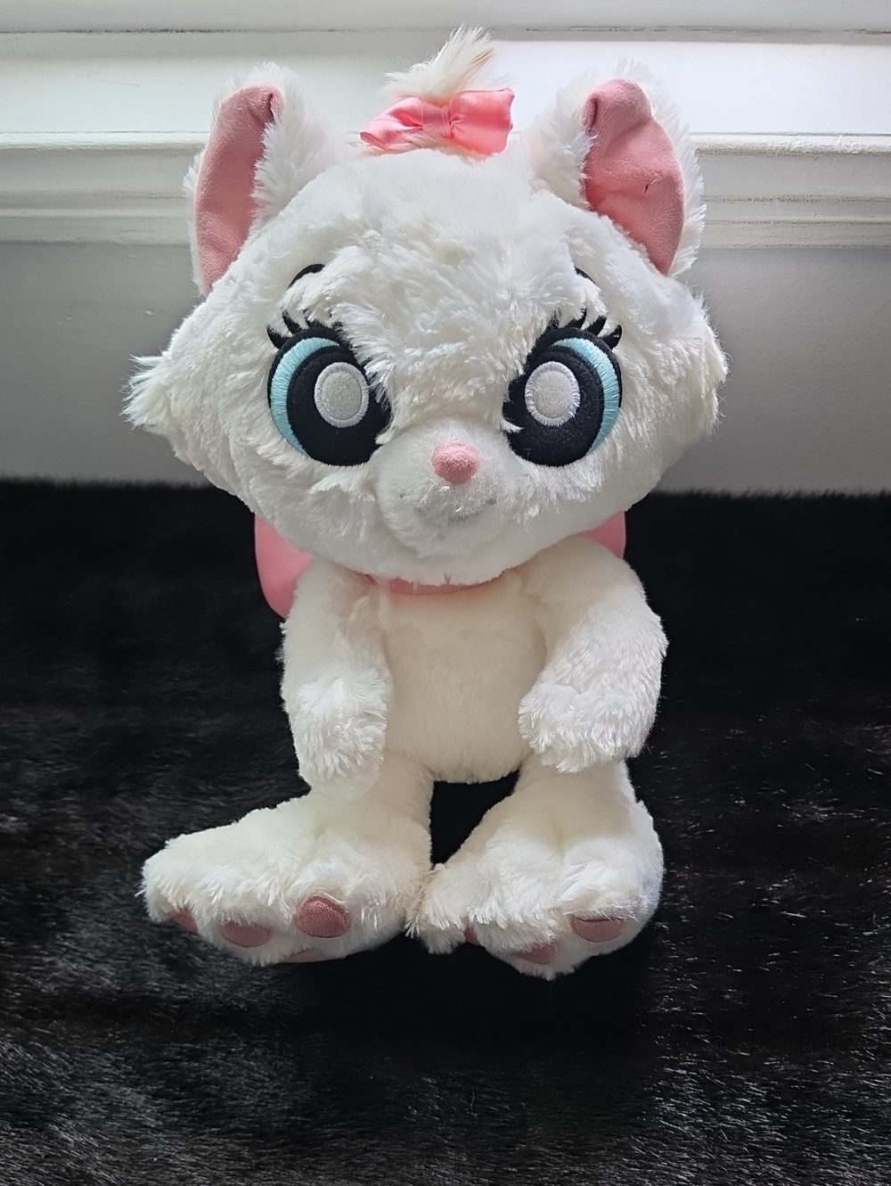 Marie From Aristocats Plush White Cat Toy with Pink Accents